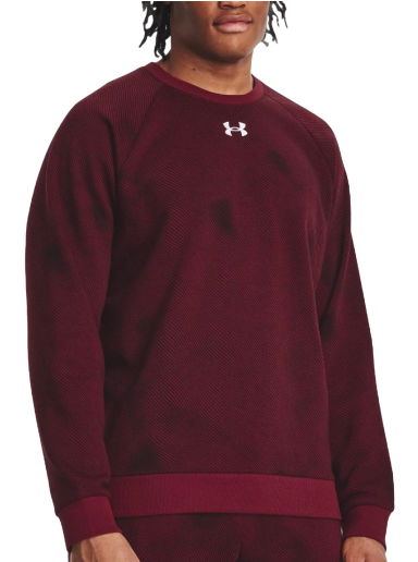 Mikina Under Armour Rival Fleece Printed Crew Sweat Vínová | 1379756-600