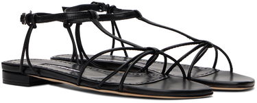 Doplnky Manolo Blahnik Manolo Blahnik Tabarek Leather Heeled Sandals Čierna | 224-1730, 3