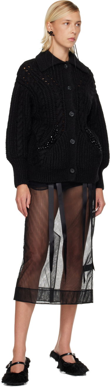 Sveter Simone Rocha Simone Rocha Sculpted Chunky Knit Cardigan Čierna | MZMK1B 0665, 3