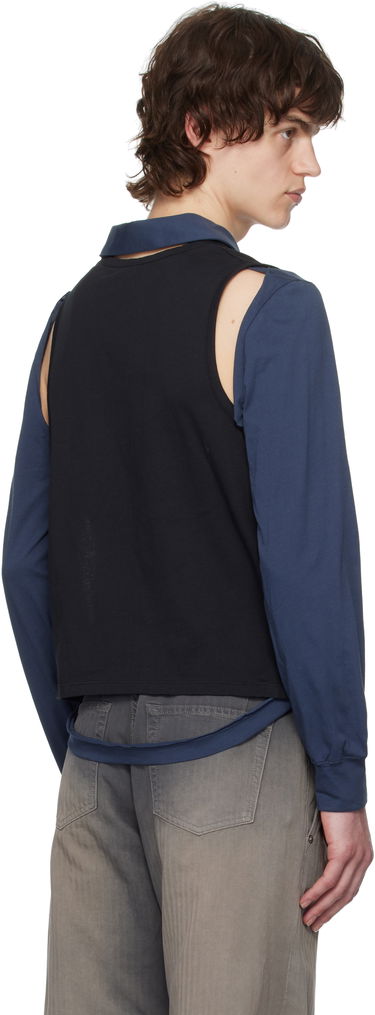 Polo tričko Eckhaus Latta Eckhaus Latta Navy Cropped Polo Modrá | 1202-EL-PS25-B - BLACKBERRY, 2