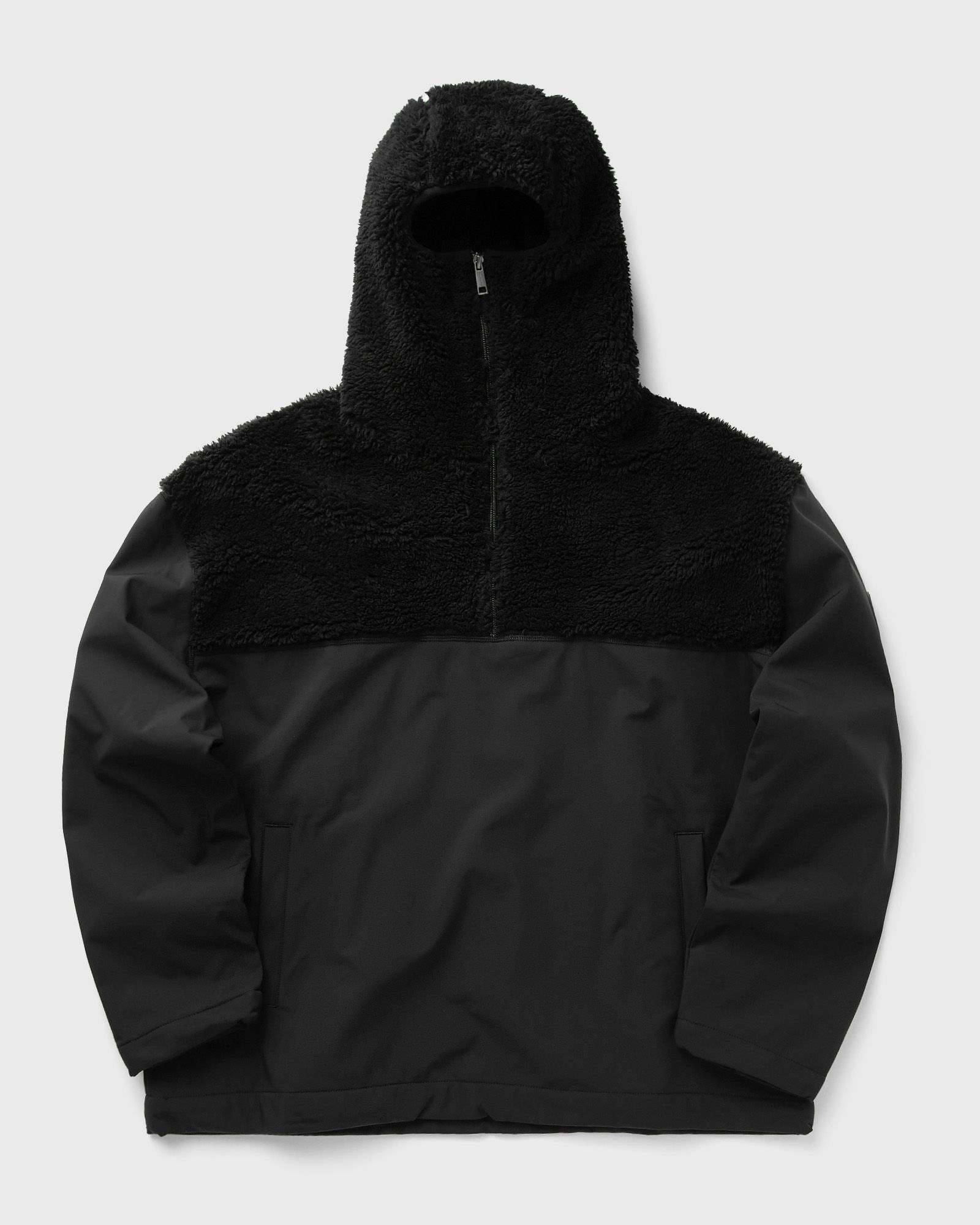 Half-Fleece Hoodie with Zippered Neck