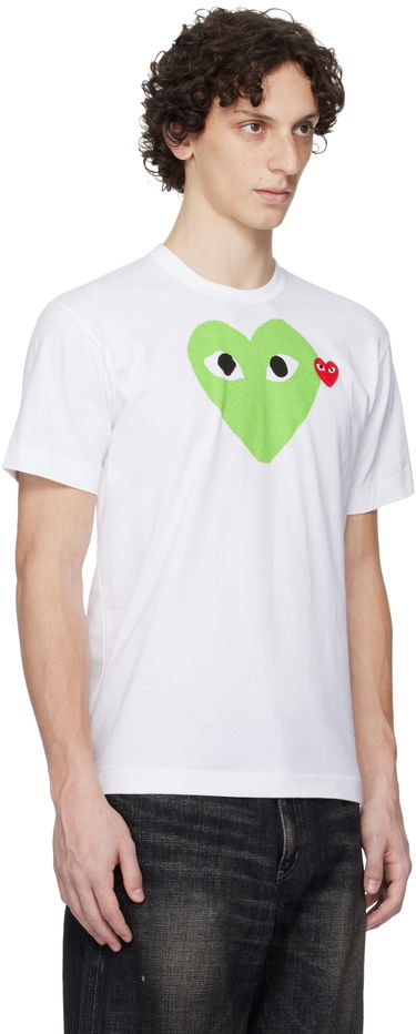 Tričko Comme des Garçons Play Pastel Heart & Emblem Tee Biela | AX-T106-051, 1