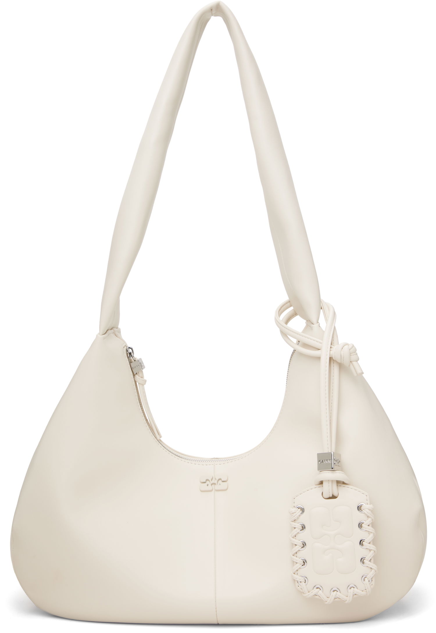 Taška cez rameno GANNI GANNI Medium Hobo Bag Biela | A6838, 0