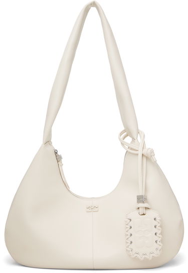 Taška cez rameno GANNI GANNI Medium Hobo Bag Biela | A6838, 0