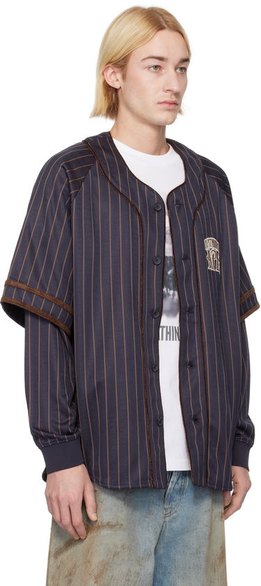 Košeľa BAPE Striped Long Sleeve Baseball Shirt Biela | 001SHK801303M, 4
