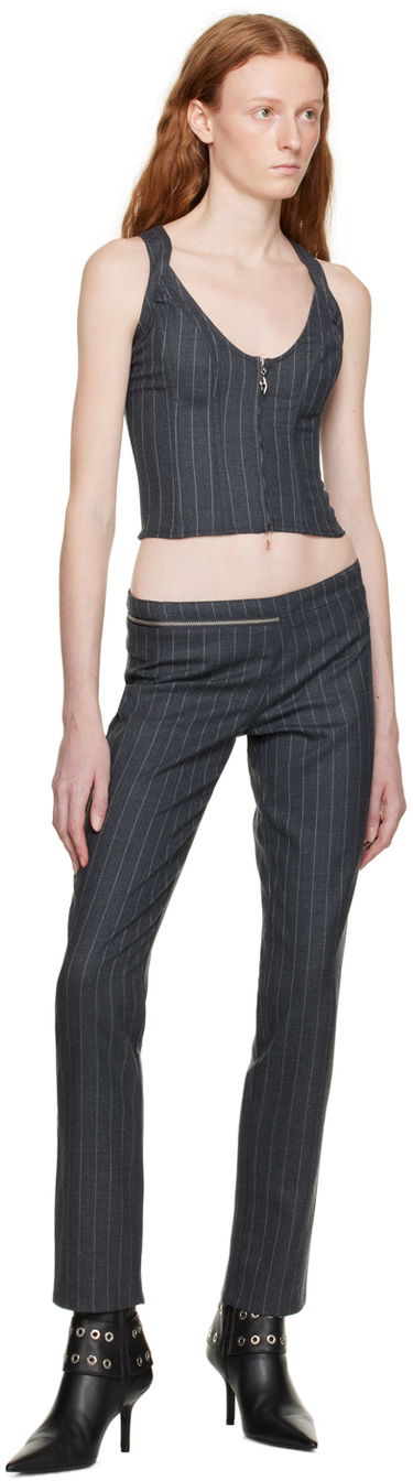 Tielko Miaou Miaou Hannah Jewett Edition Pinstriped Valda Tank Top Šedá | 7056PSWBRI, 3