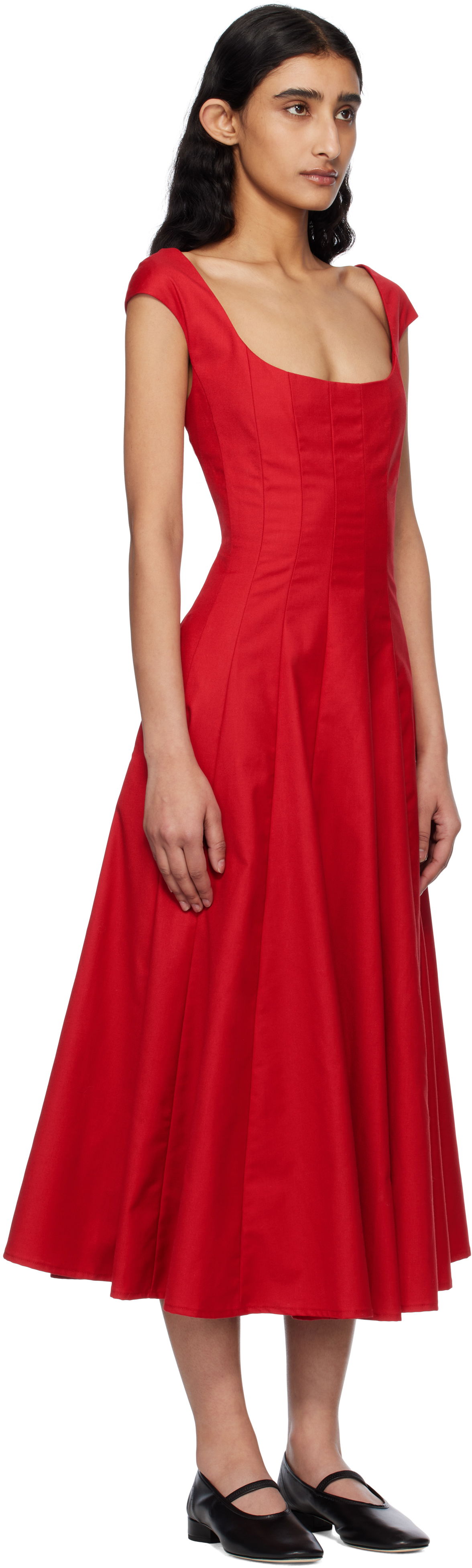 Šaty GUIZIO Guizio Leila Midi Dress Červená | S25404W161, 1