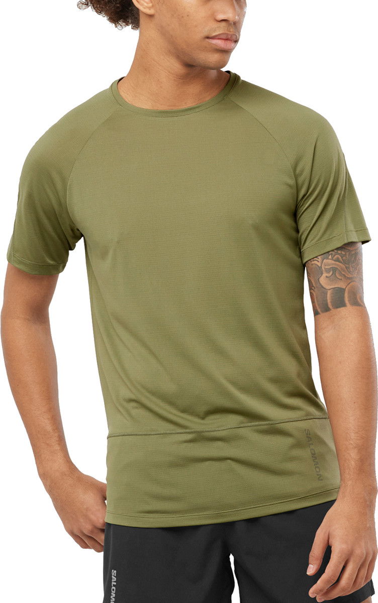 Tričko Salomon Cross Run Tee Zelené | lc2138700, 0