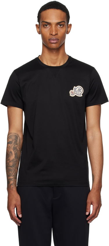 Tričko Moncler Moncler Double Logo Patch Cotton T-Shirt Čierna | K20918C000358390Y, 0