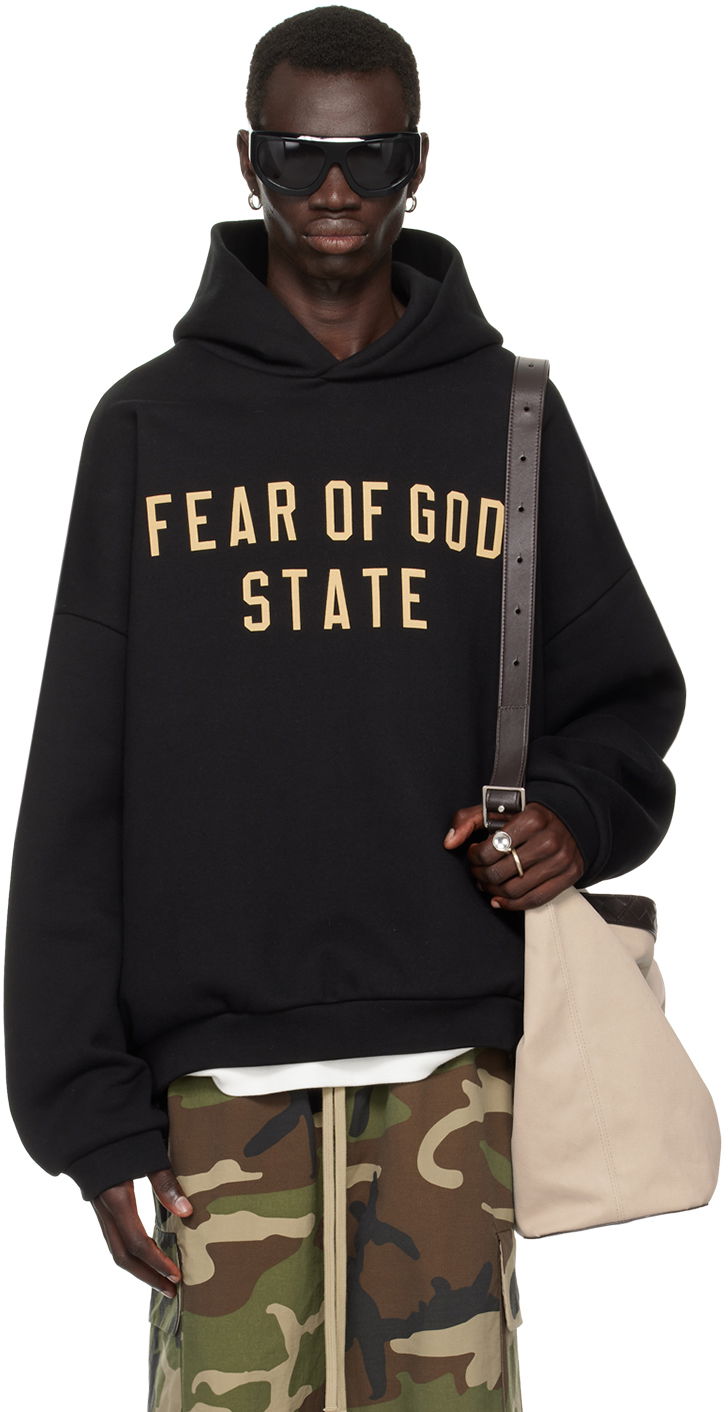 Mikina Fear of God Fear of God ESSENTIALS Printed Logo Hoodie Čierna | 192BT246250F, 0