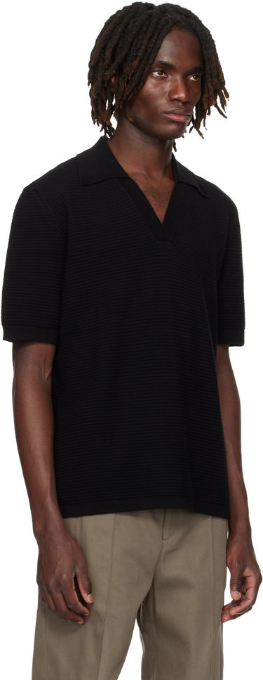 Polo tričko A.P.C. A.P.C. Livio Knit Polo Čierna | COGDK-H23413, 1