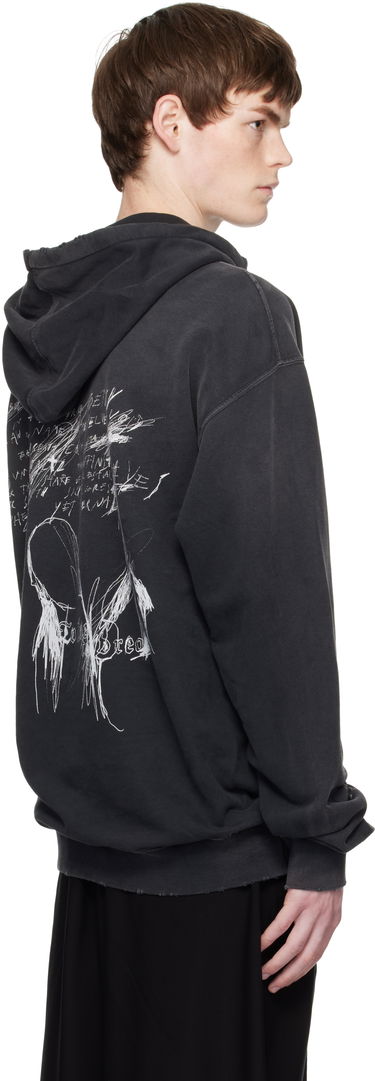 Mikina Ann Demeulemeester Ann Demeulemeester Olly Sketchbook High-Comfort Hoodie Čierna | B0012870-FA639-098, 2