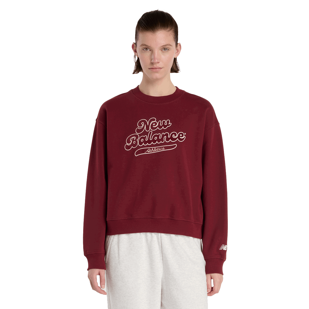 Mikina New Balance Athletics Legacy Crew Sweatshirt Vínová | WT53901-MHB, 0