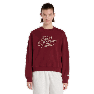 Mikina New Balance Athletics Legacy Crew Sweatshirt Vínová | WT53901-MHB, 0