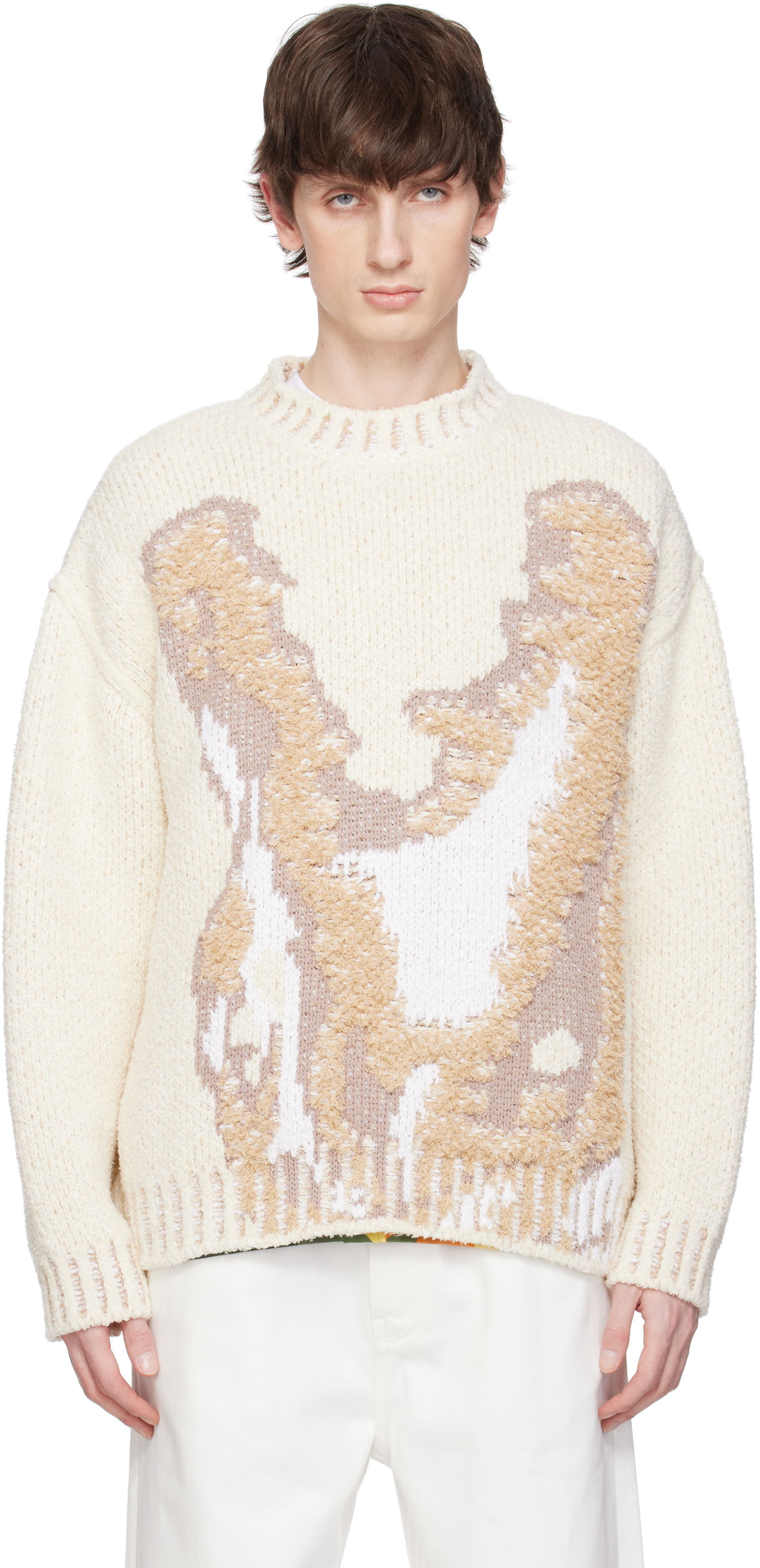 Sveter Lacoste Lacoste Lassie Crewneck Sweater Biela | AH6772, 0