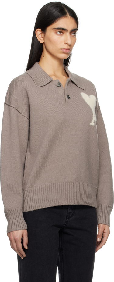 Sveter AMI AMI Paris ADC Polo Sweater Hnedá | UPL390.KN0090-0957, 2