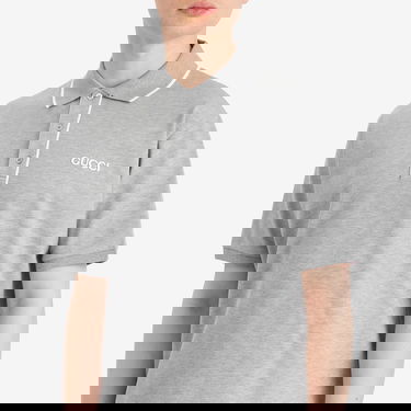 Polo tričko Gucci Stretch Cotton Polo Shirt with Short Sleeves, Size Small Šedá | 806250-XJG3H-1160, 5