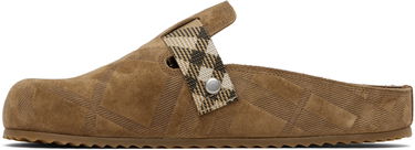 Oblečenie Burberry Burberry Check Suede Urchin Clogs Hnedá | 8113393, 2