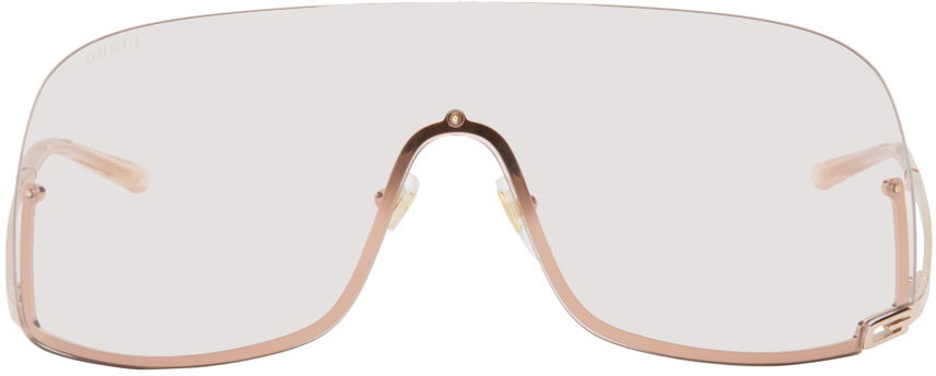 Slnečné okuliare Gucci Gold Mask-Shaped Sunglasses Metalická | GG1560S, 0