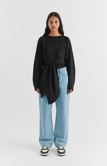 Tričko AXEL ARIGATO Diana Tie-Front Top Čierna | A2123001, 4