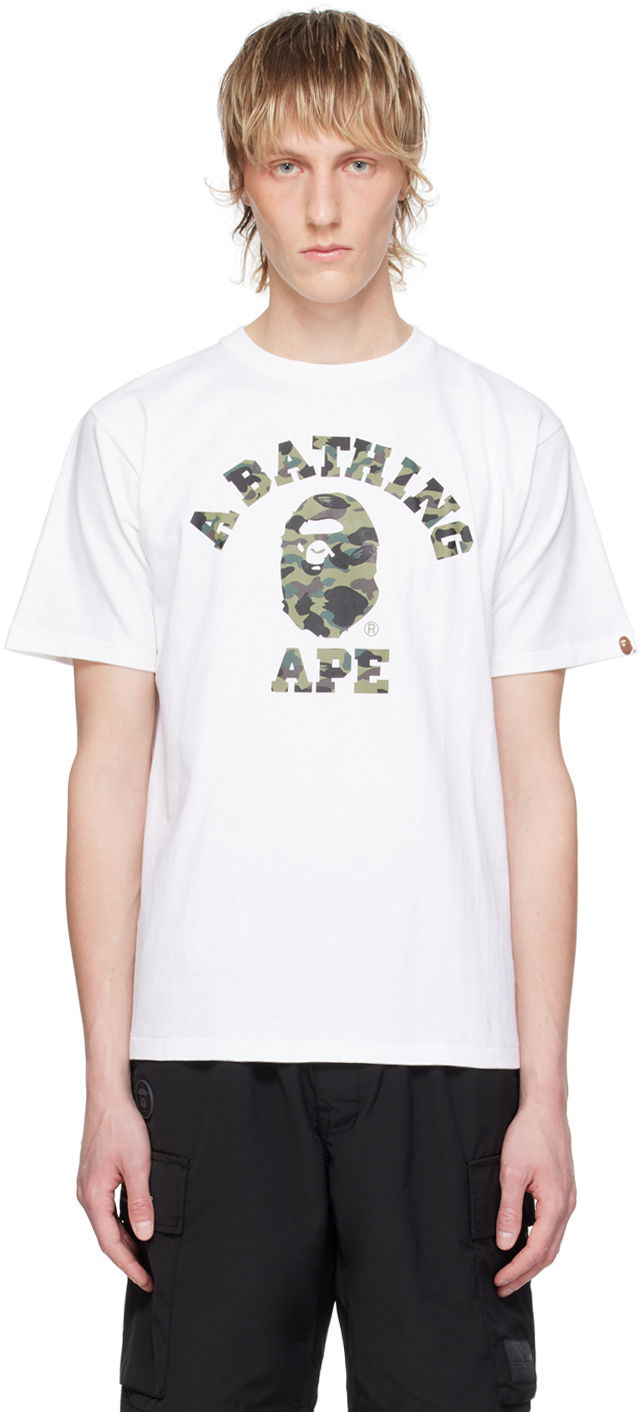 Tričko BAPE BAPE White 1st Camo College Biela | 001TEK301008M, 0