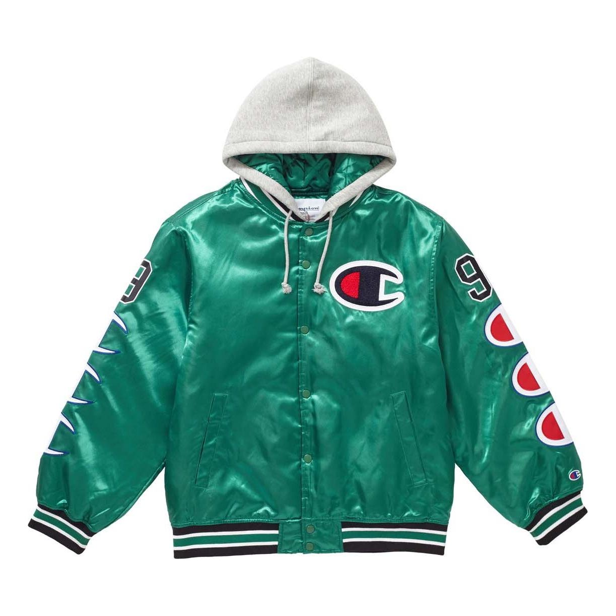Bomber bunda Supreme Hooded Satin Varsity Jacket Zelené | SUP-FW18-556, 0