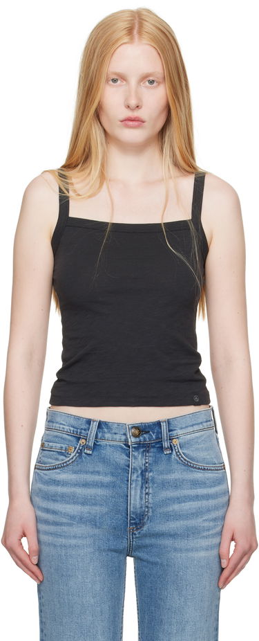 Tielko rag & bone Rag & Bone Slub Square Neck Tank Top Čierna | WCC25ST010CH10, 0