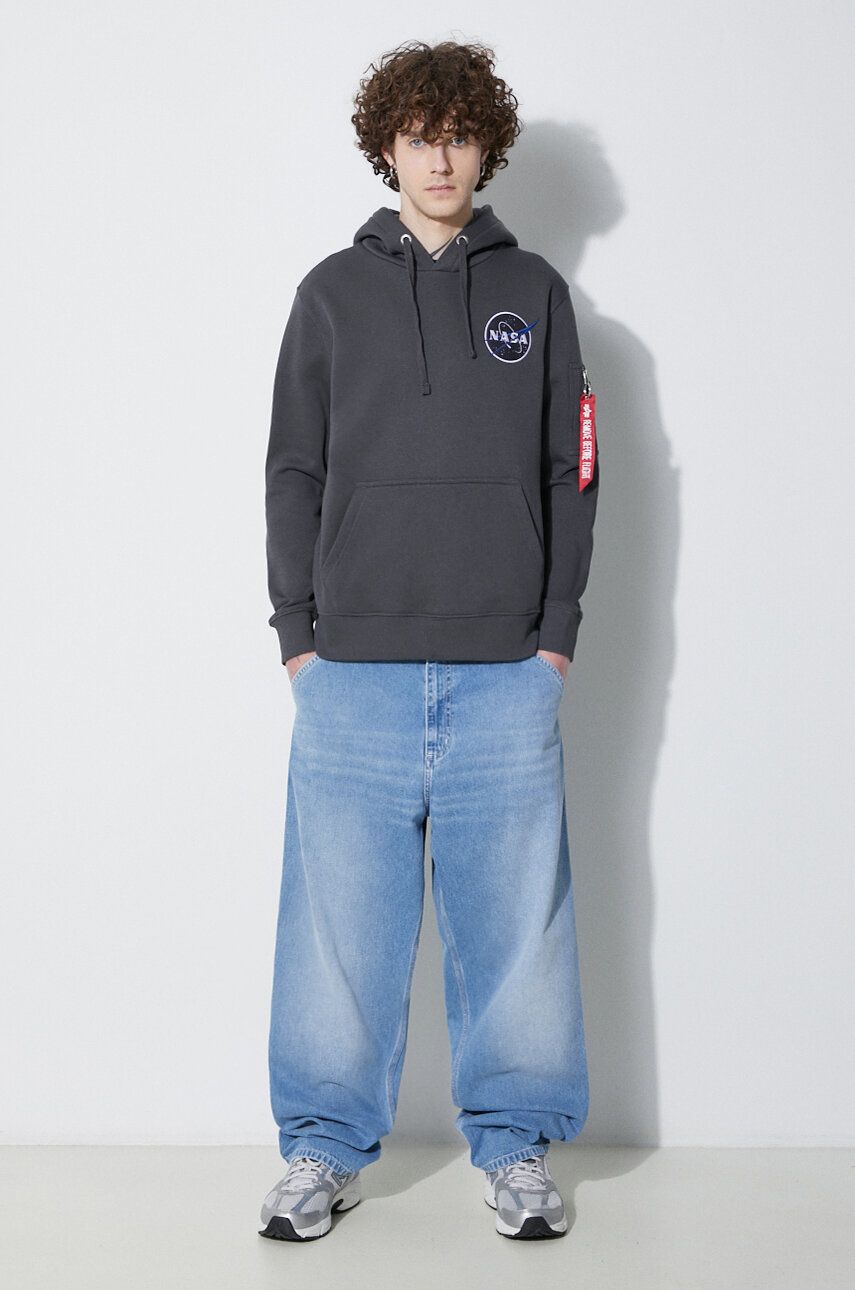 Mikina Alpha Industries NASA Orbit Hoodie Šedá | 146339., 1