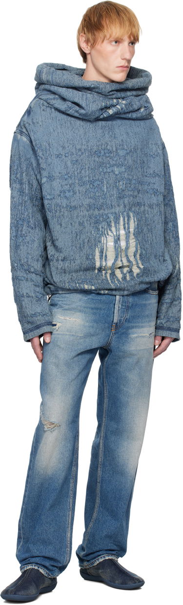 Sveter Diesel Diesel D-Umbrix-Fsg Distressed Denim Turtleneck Hoodie Modrá | A18935-068RQ-01, 4
