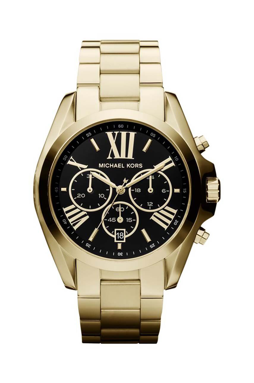 Hodinky Michael Kors Gold Tone Watch With Chronograph And Black Dial Metalická | MK5739, 0