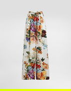 Dolce & Gabbana Flower Bouquet-Print Poplin Trousers