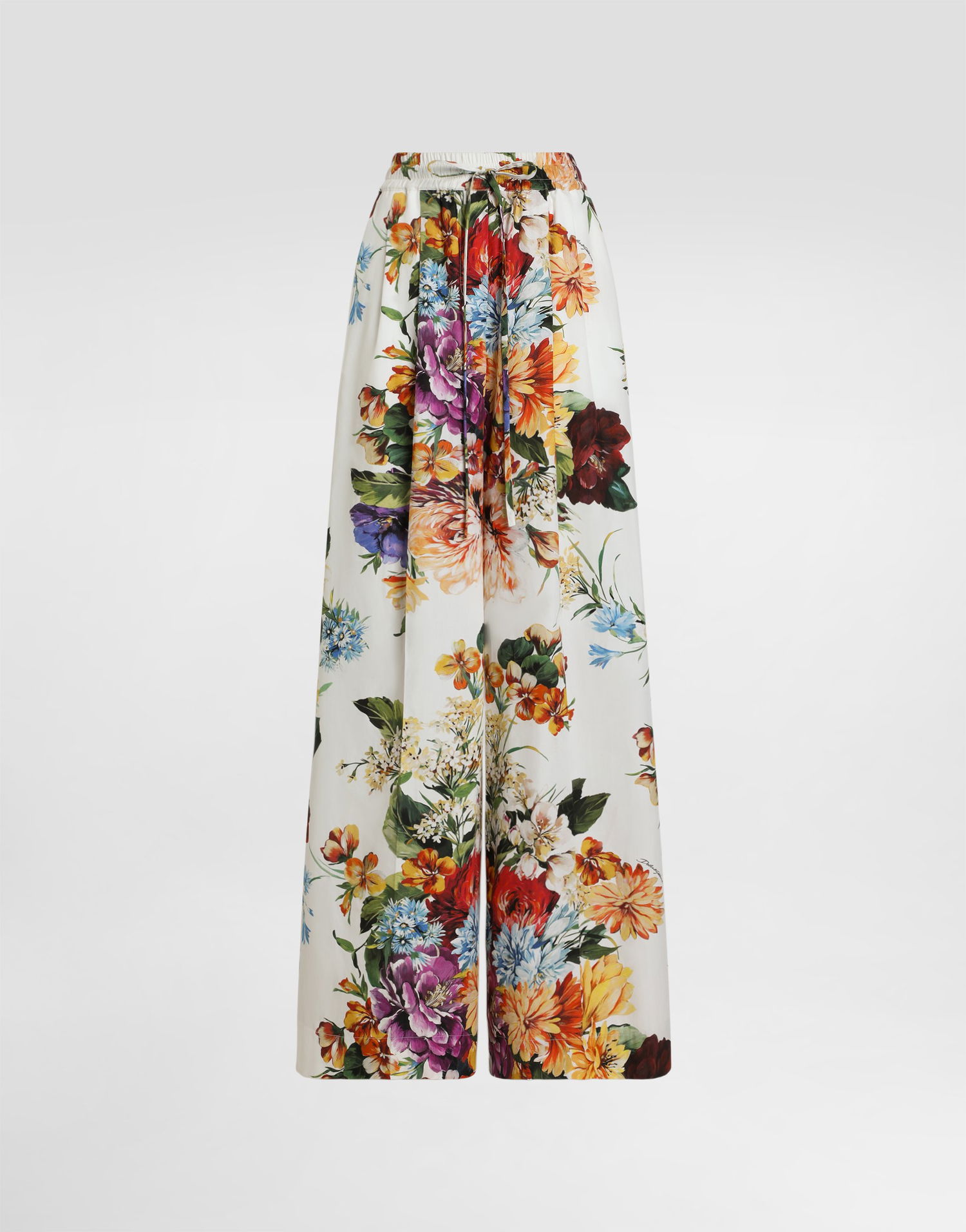 Nohavice Dolce & Gabbana Dolce & Gabbana Flower Bouquet-Print Poplin Trousers Rôznofarebný | FTDCOTHS5TRHA5PC, 0
