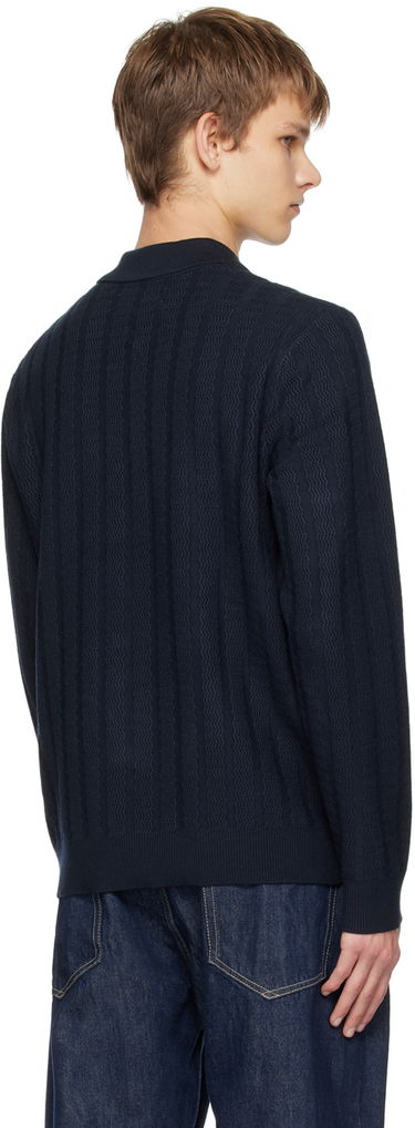 Sveter Samsoe Samsoe Samsøe Samsøe Gabriel Knit Polo Shirt Navy | M23400055, 2