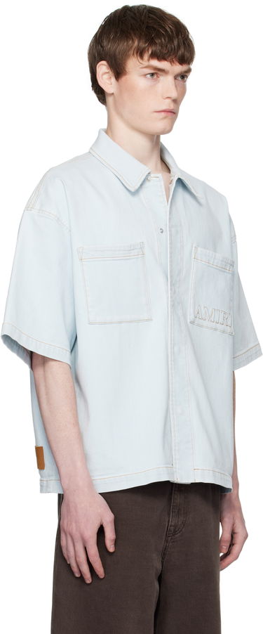 Košeľa AMIRI AMIRI 3D Short Sleeve Snap Denim Shirt Čierna | AMDNIR1041, 4