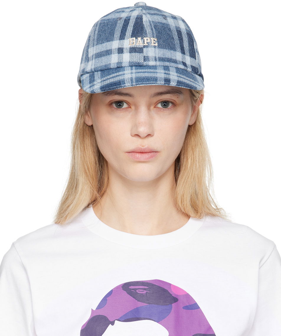 Šiltovka BAPE Check Denim Baseball Cap Modrá | 001CPK302001L, 0