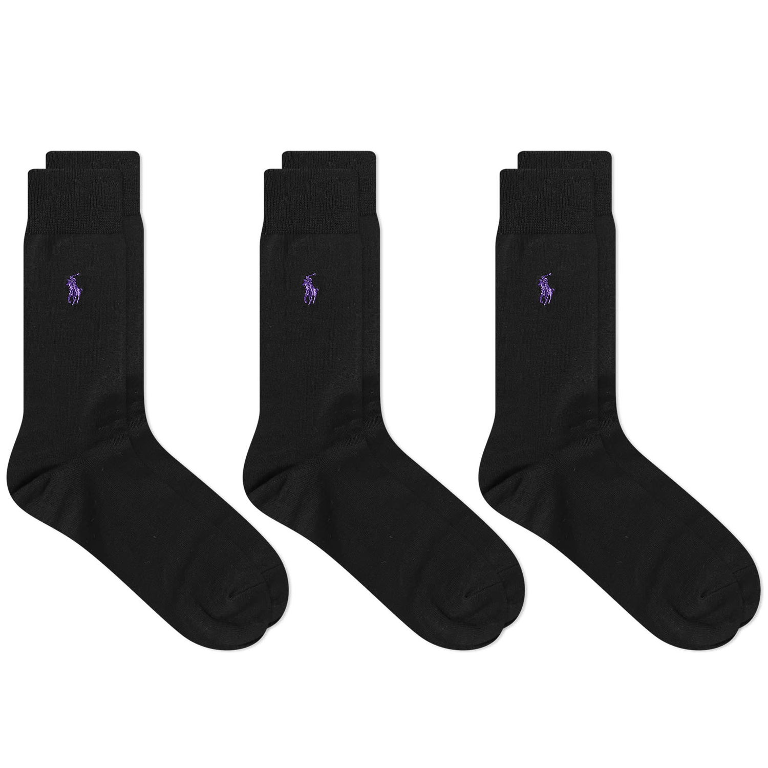 Ponožky Polo by Ralph Lauren Mercerized Sock - 3 Pack Čierna | 449653635005, 0
