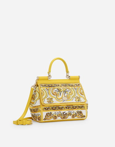 Kabelka Dolce & Gabbana Medium Handbag With Floral Print Žltá | BB6003AW050HG3OB, 2