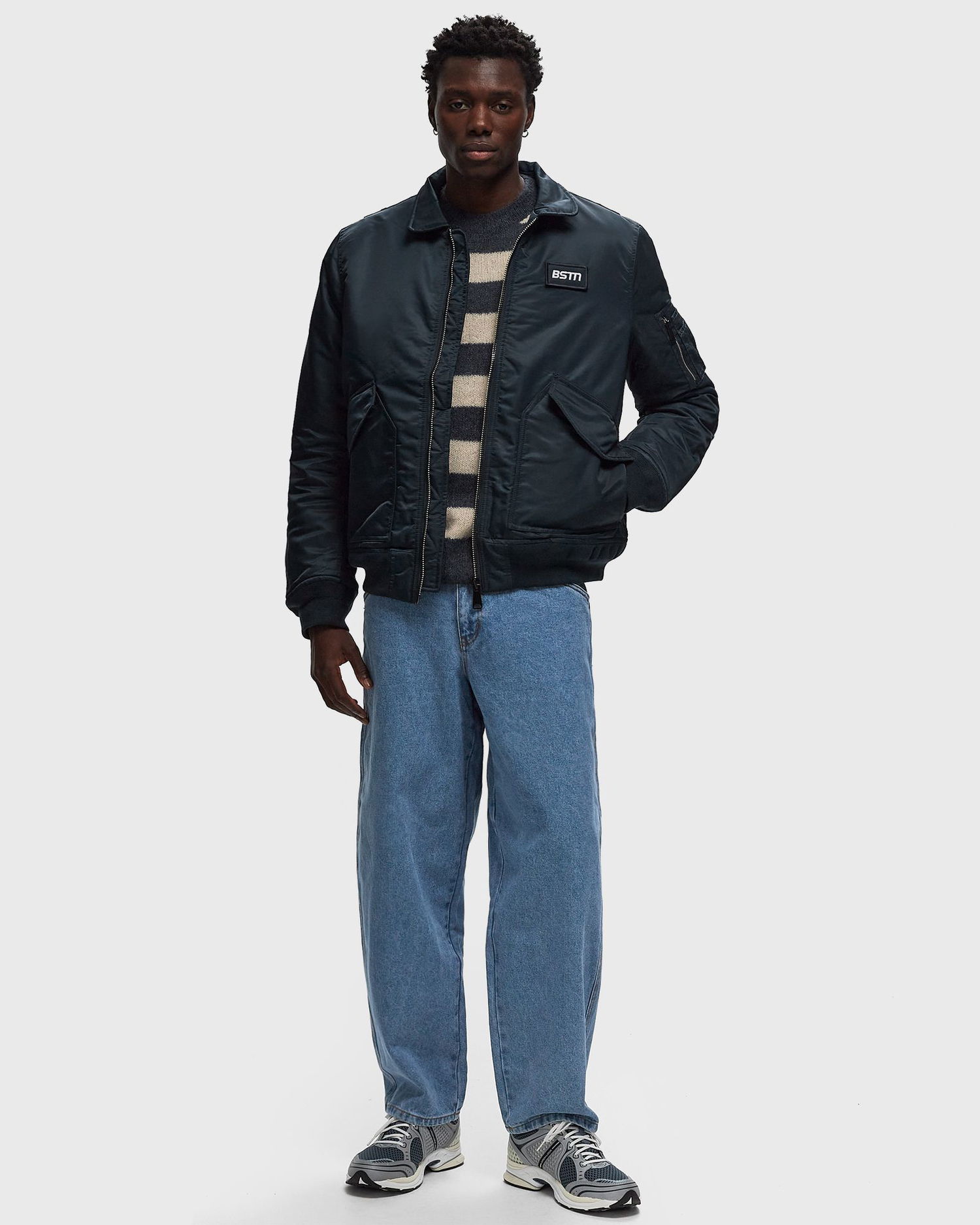 Bomber bunda Schott NYC Bomber Jacket Modrá | BSTN-210100RS-NAVY, 1