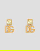 Earrings With Logo And Rhinestones
