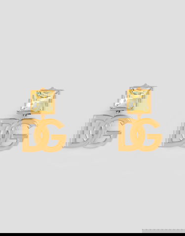 Náušnice Dolce & Gabbana Earrings With Logo And Rhinestones Metalická | WER2H1W1111ZOO00, 0