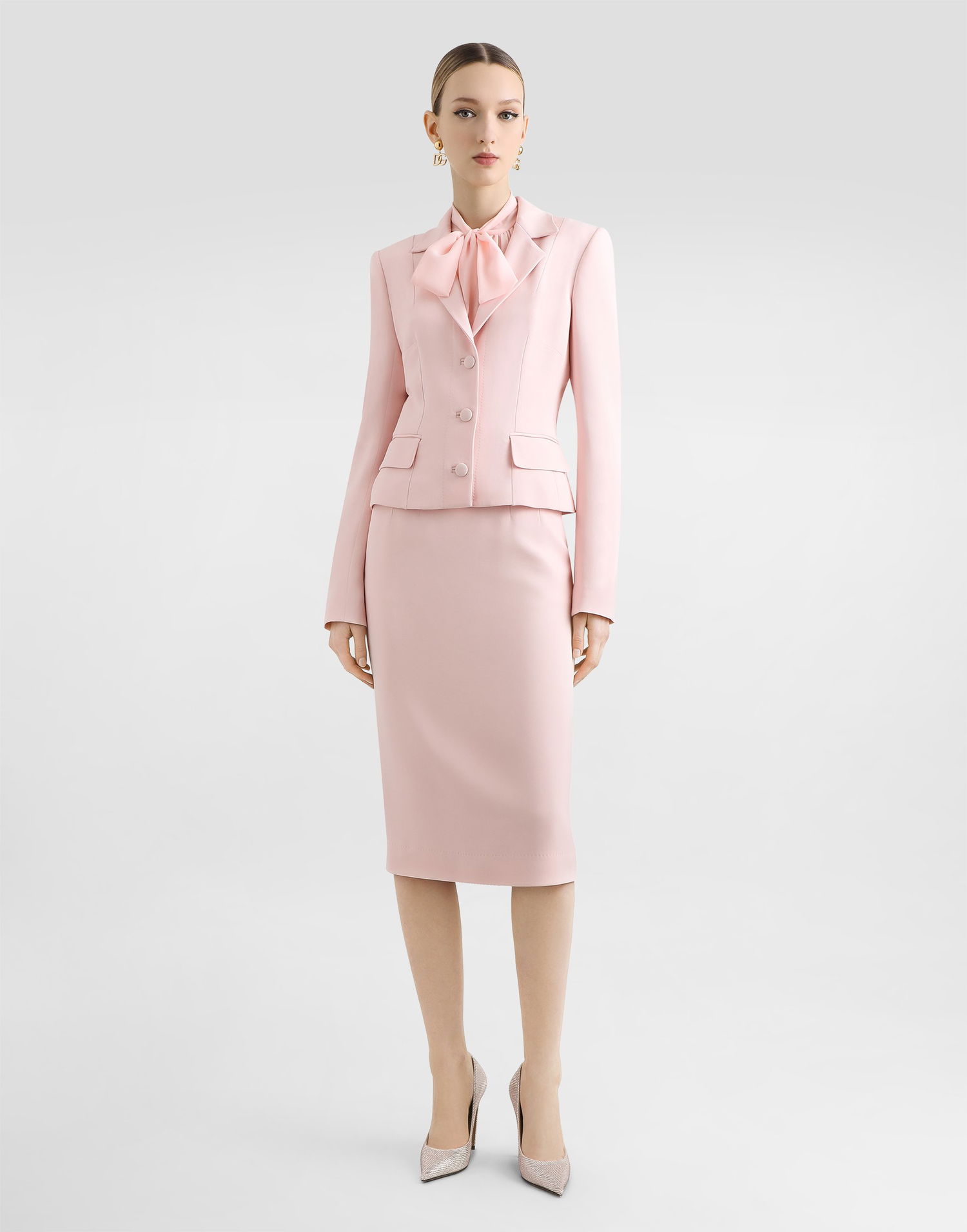Sukňa Dolce & Gabbana Dolce & Gabbana Stretch Cady Pencil Skirt Ružová | F4C11TFUAE5F1452, 1
