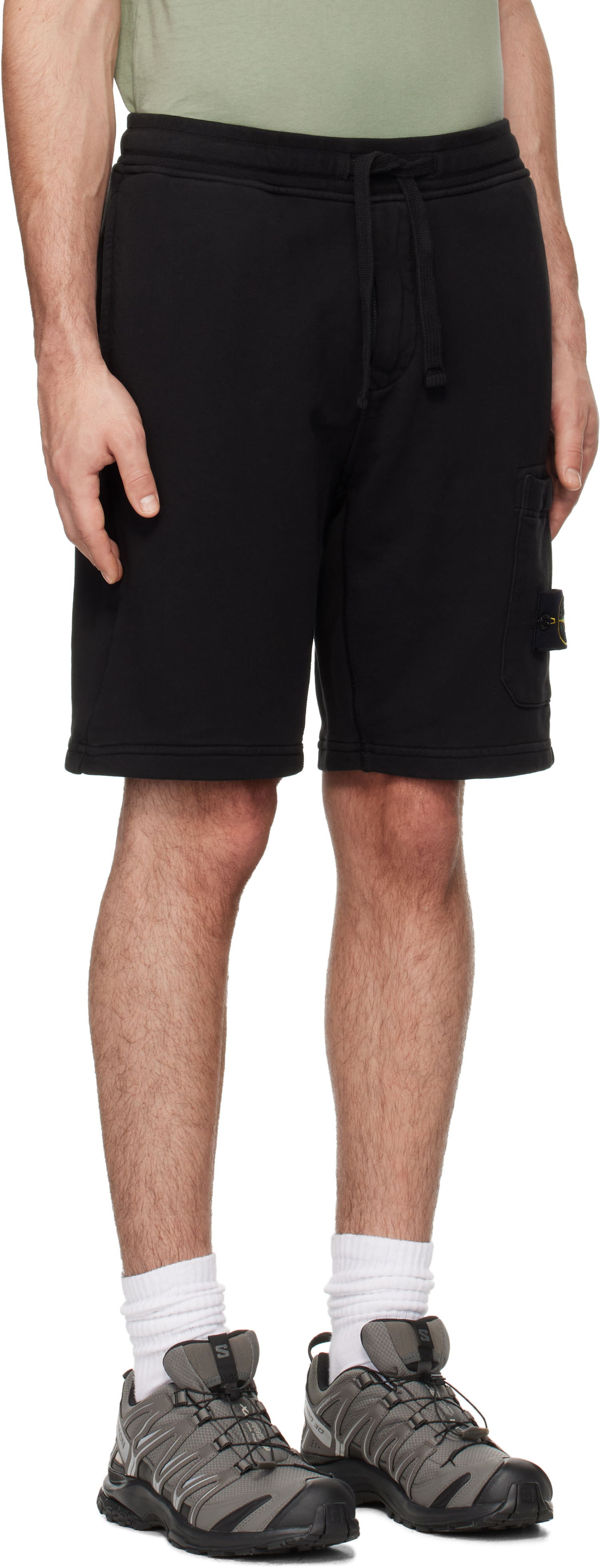Šortky Stone Island Stone Island Organic Cotton Fleece Shorts Čierna | K1S156200012S0051, 1