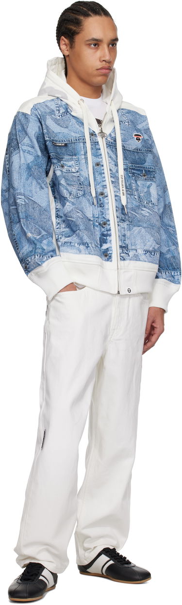 Mikina AAPE by A Bathing Ape AAPE by A Bathing Ape 'AAPE' Main Lightweight Denim Hoodie Jacket Modrá | AAPLJM7710XXNIVX, 3
