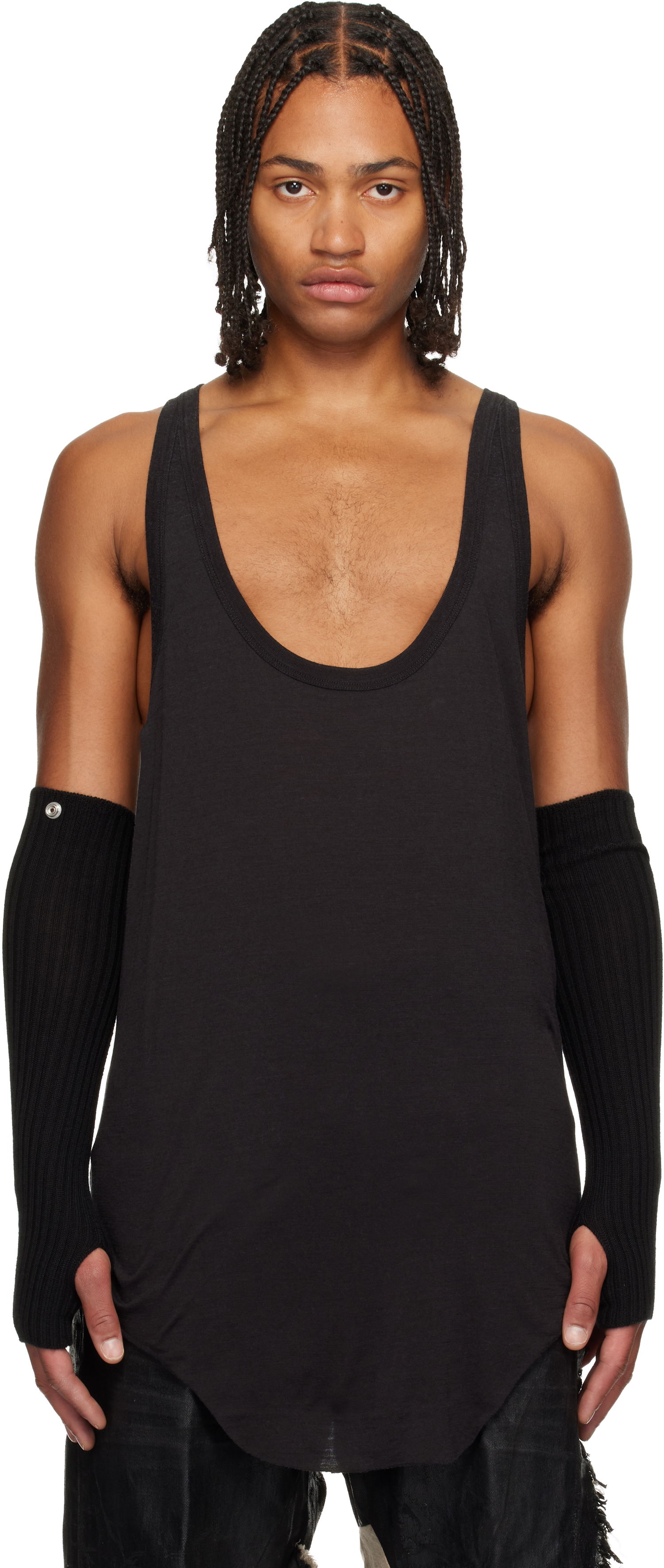 Tielko Rick Owens Concordians Pony Deep Scoop Neck Tank Top Čierna | RR02E1101 JSW, 0