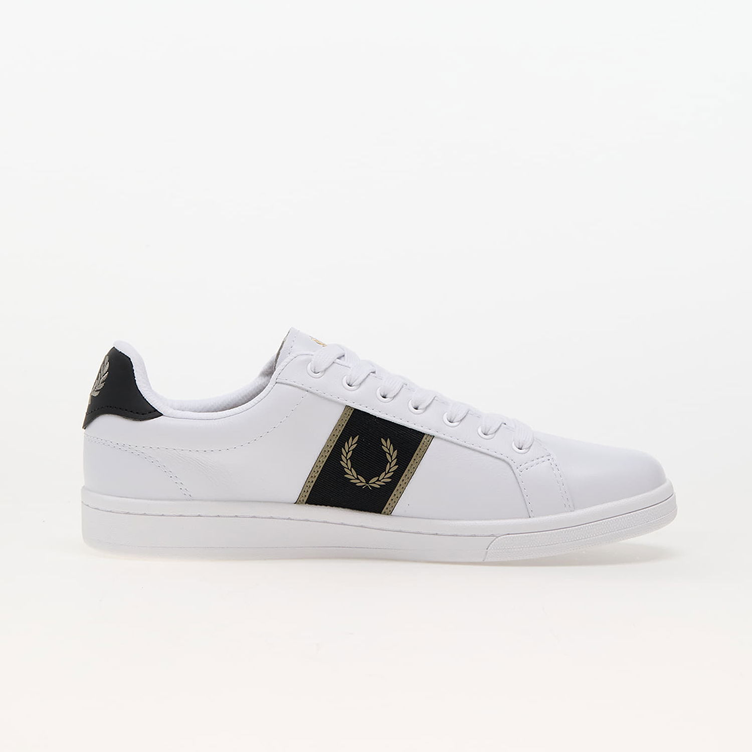 Tenisky a topánky Fred Perry B721 Leather/Branded Webbing White/ Warm Grey Biela | B6304 U62, 1