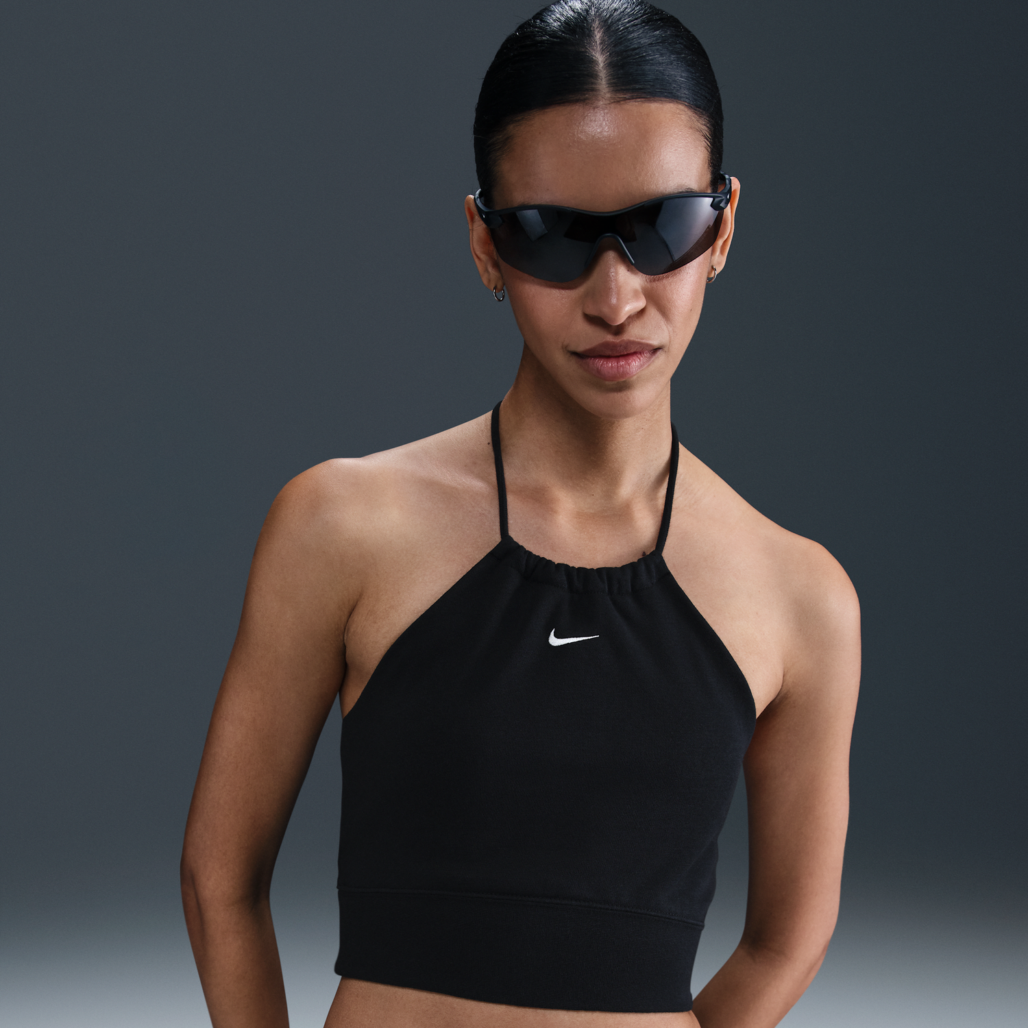 Crop Top Nike Sportswear Chill Terry Cropped Halter Top Čierna | HJ1211-010, 0