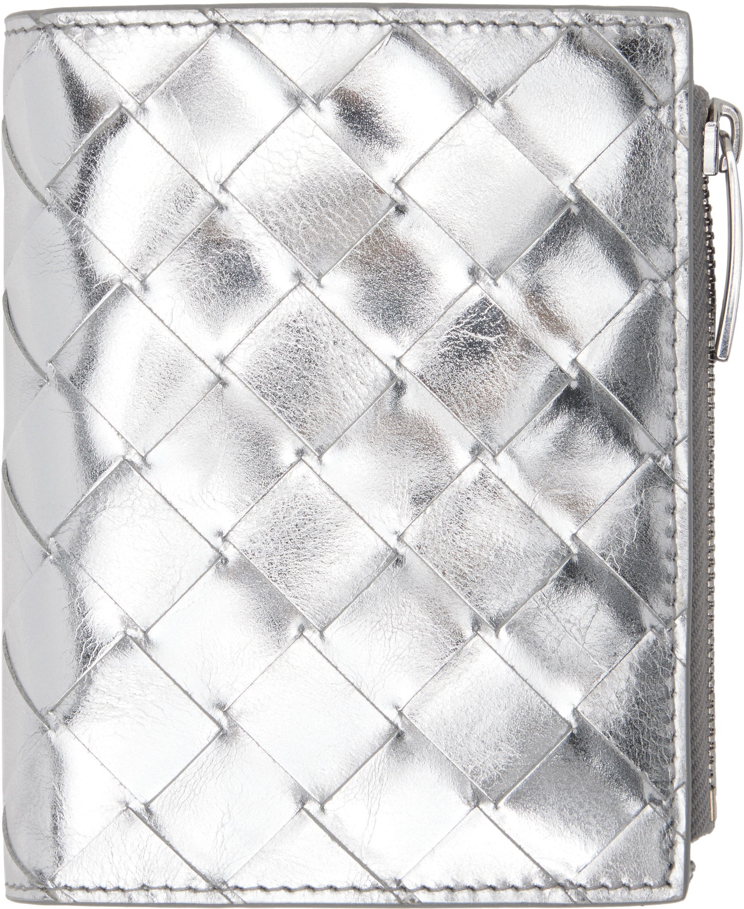 Peňaženka Bottega Veneta Intrecciato Small Bi-Fold Wallet Metalická | 742330 V4P12, 0
