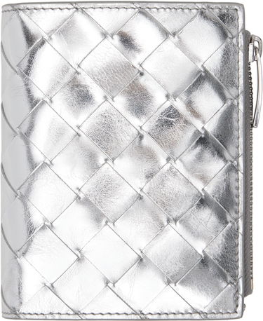 Peňaženka Bottega Veneta Intrecciato Small Bi-Fold Wallet Metalická | 742330 V4P12, 0