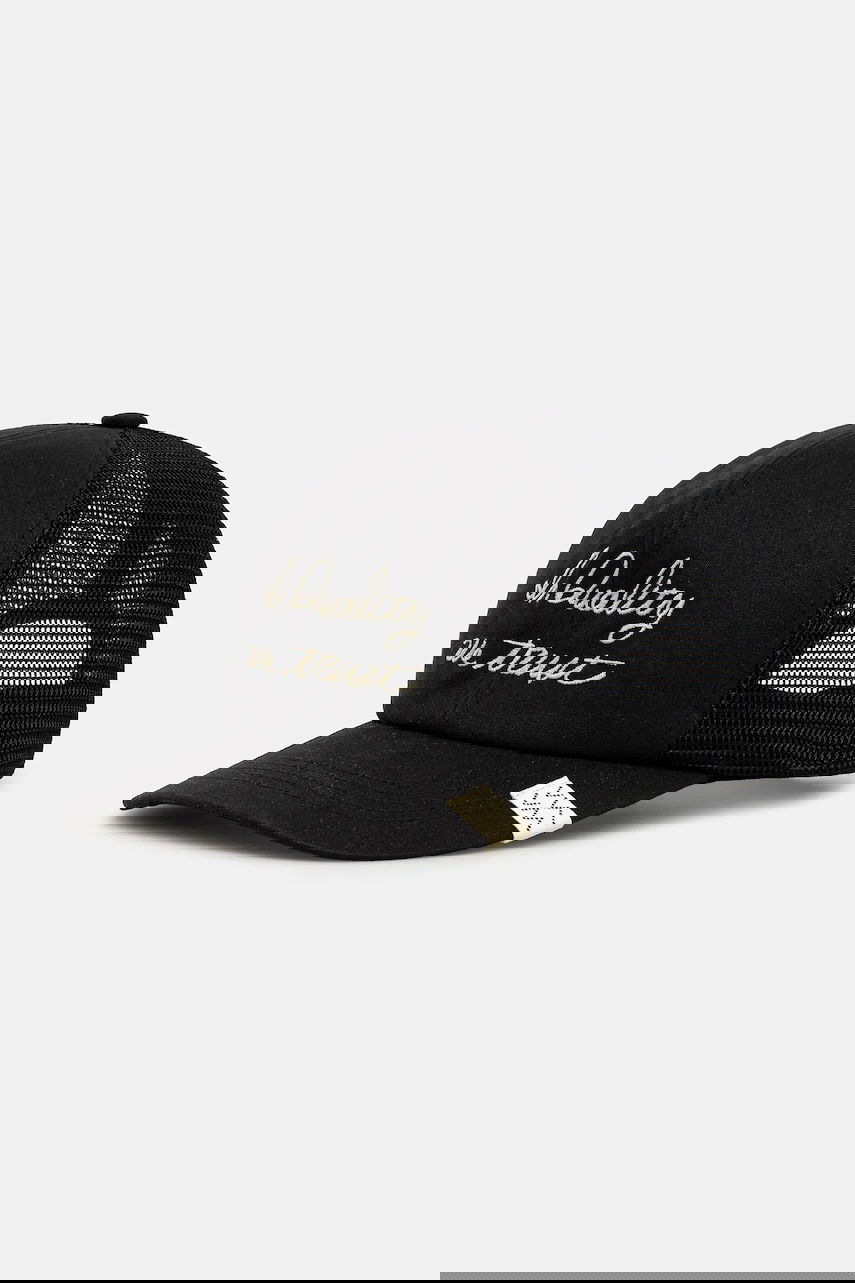 Šiltovka visvim goodyear ii Trucker Cap with 'In Quality We Trust' Embroidery Čierna | 125103003009, 0