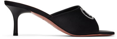 Doplnky Amina Muaddi Amina Muaddi 'Bella' 60 Heeled Sandals Čierna | BELLA SLIPPER 60 BLOCK SATIN, 0